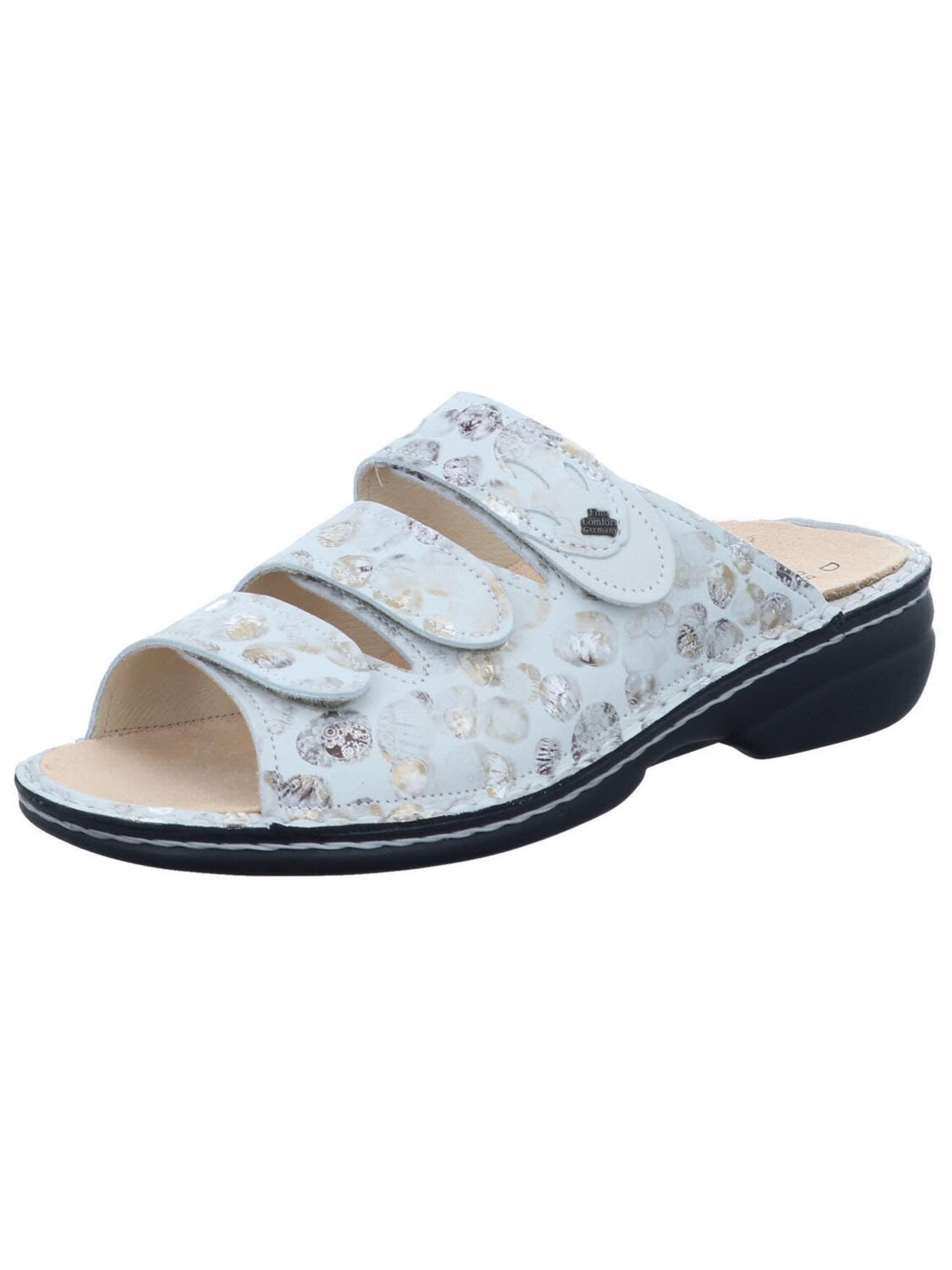 Finn Comfort Strap sandal 'Pantolette Damen 02554 902096 Echtleder in weiß' in White: front