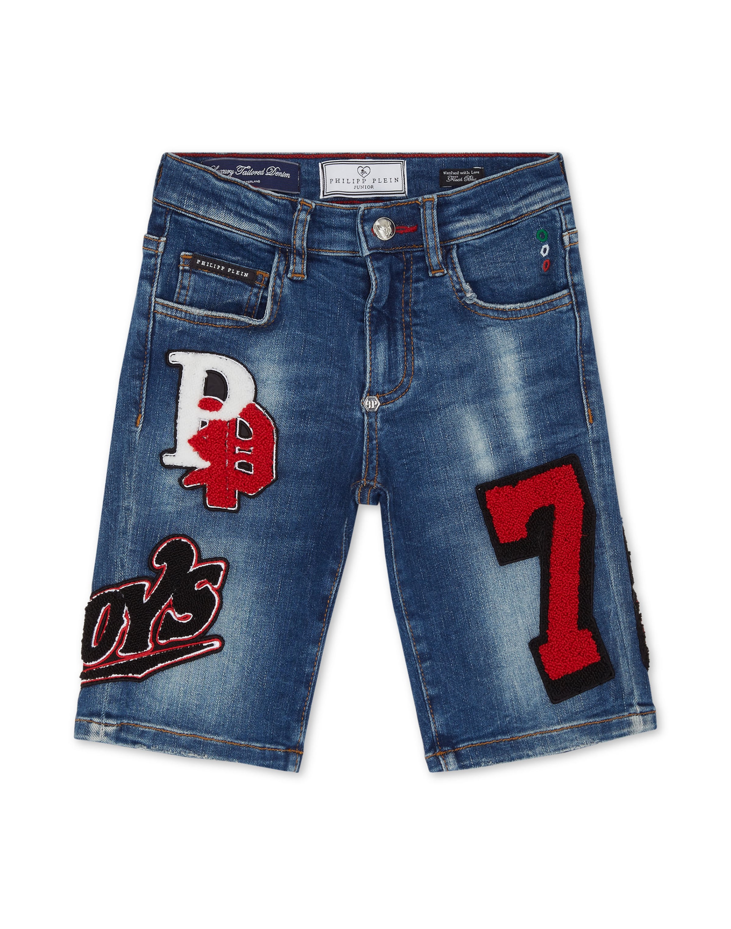 Philipp Plein - Vaquero 'Bulldogs' en azul: frente