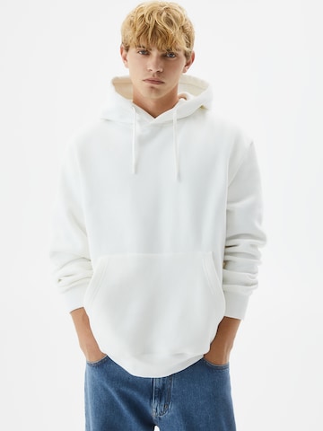 Sweat-shirt Pull&Bear en blanc : devant