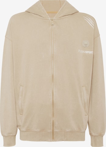 Plein Sport Sweatjacke in Beige: Vorderseite