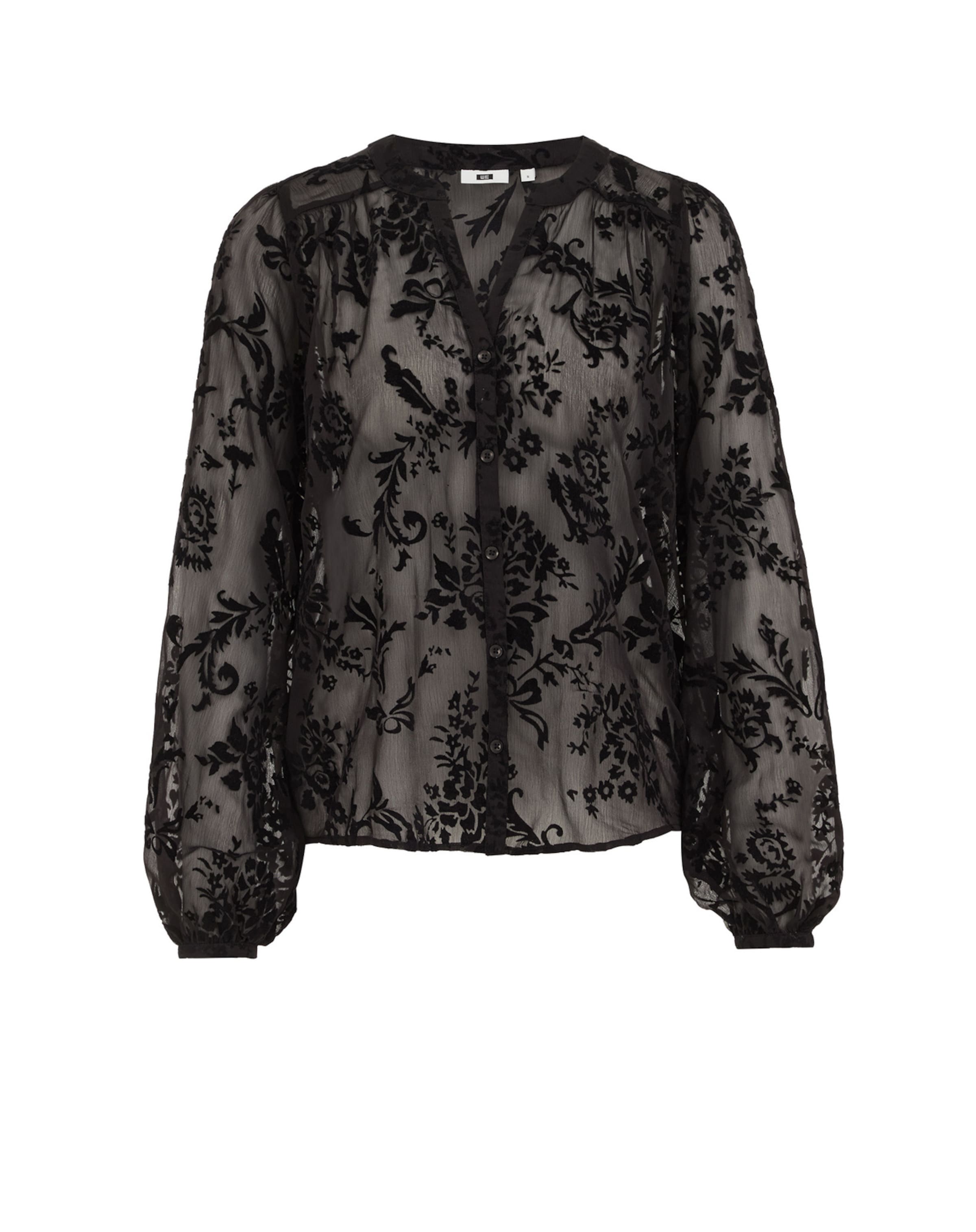 WE Fashion Blouse in Zwart: voorkant