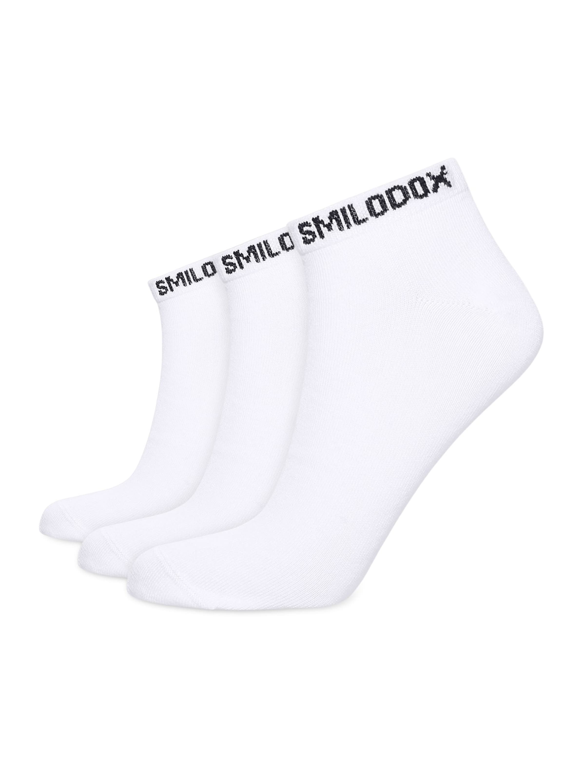 Chaussettes ' 3er Sneaker Socks ' Smilodox en blanc : devant