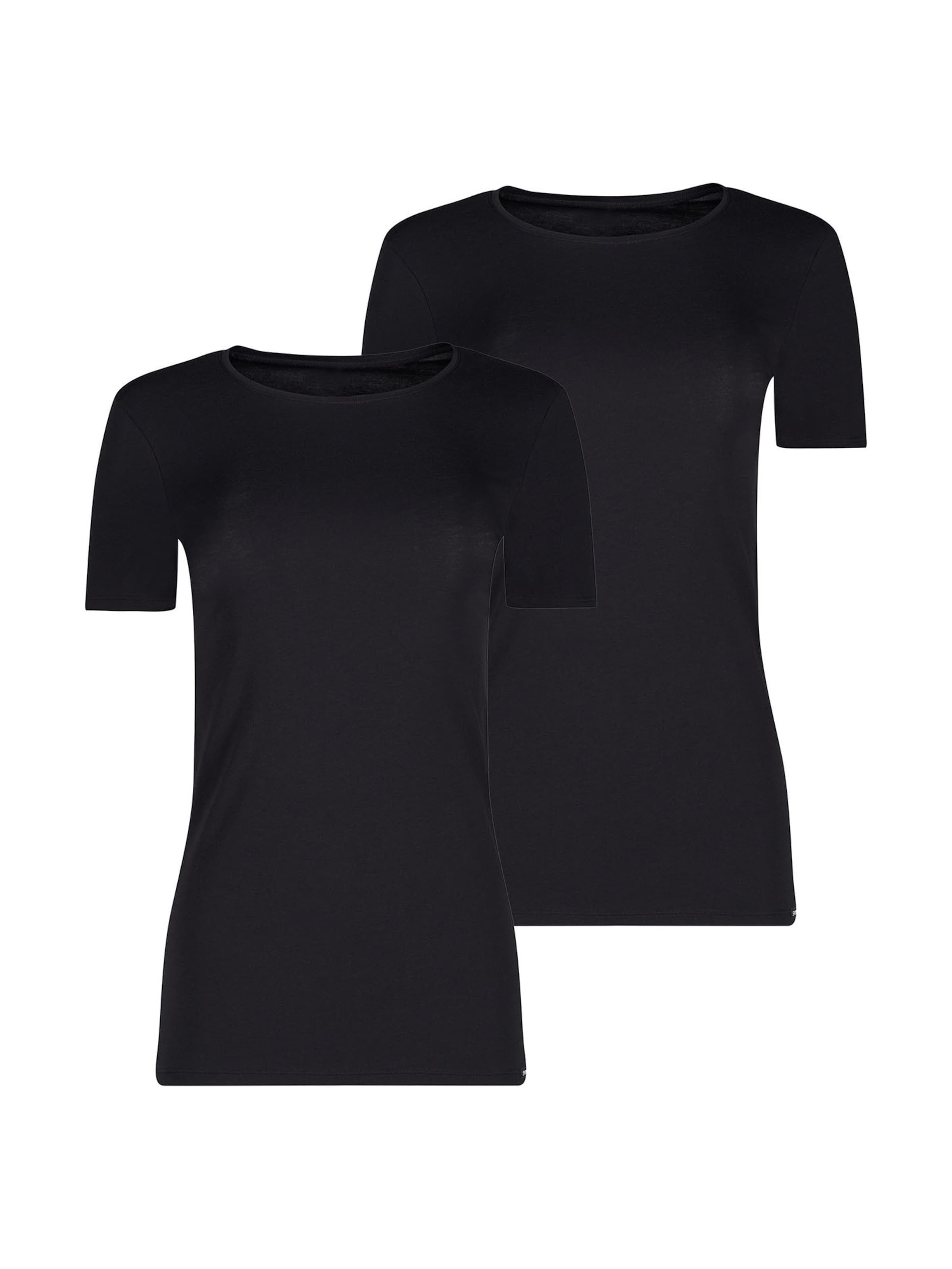 Skiny T-Shirt ' Cotton Essentials ' in Schwarz: Vorderseite