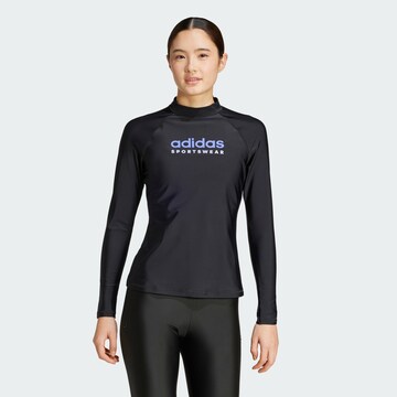 Hauts de bikini sport 'Rash Guard' ADIDAS SPORTSWEAR en noir : devant