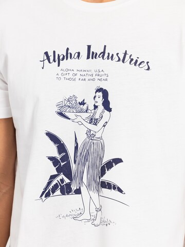 ALPHA INDUSTRIES Футболка 'Alpha Hawaii' в Белый