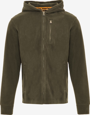 Veste en polaire 'Rueben' Threadbare en vert : devant