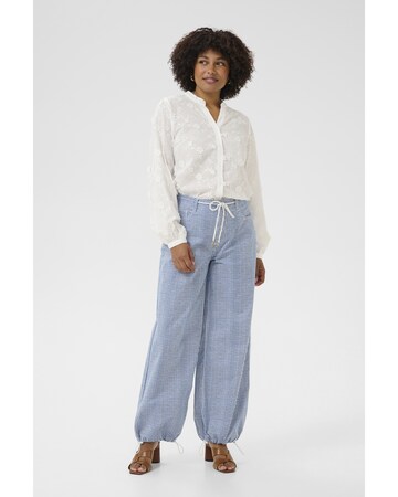 Cream Tapered Trousers 'Berta' in Blue