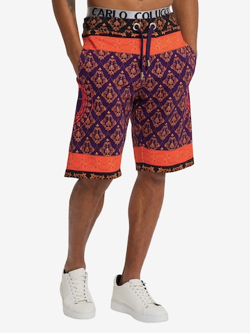 Carlo Colucci Regular Broek ' Clement ' in Oranje: voorkant