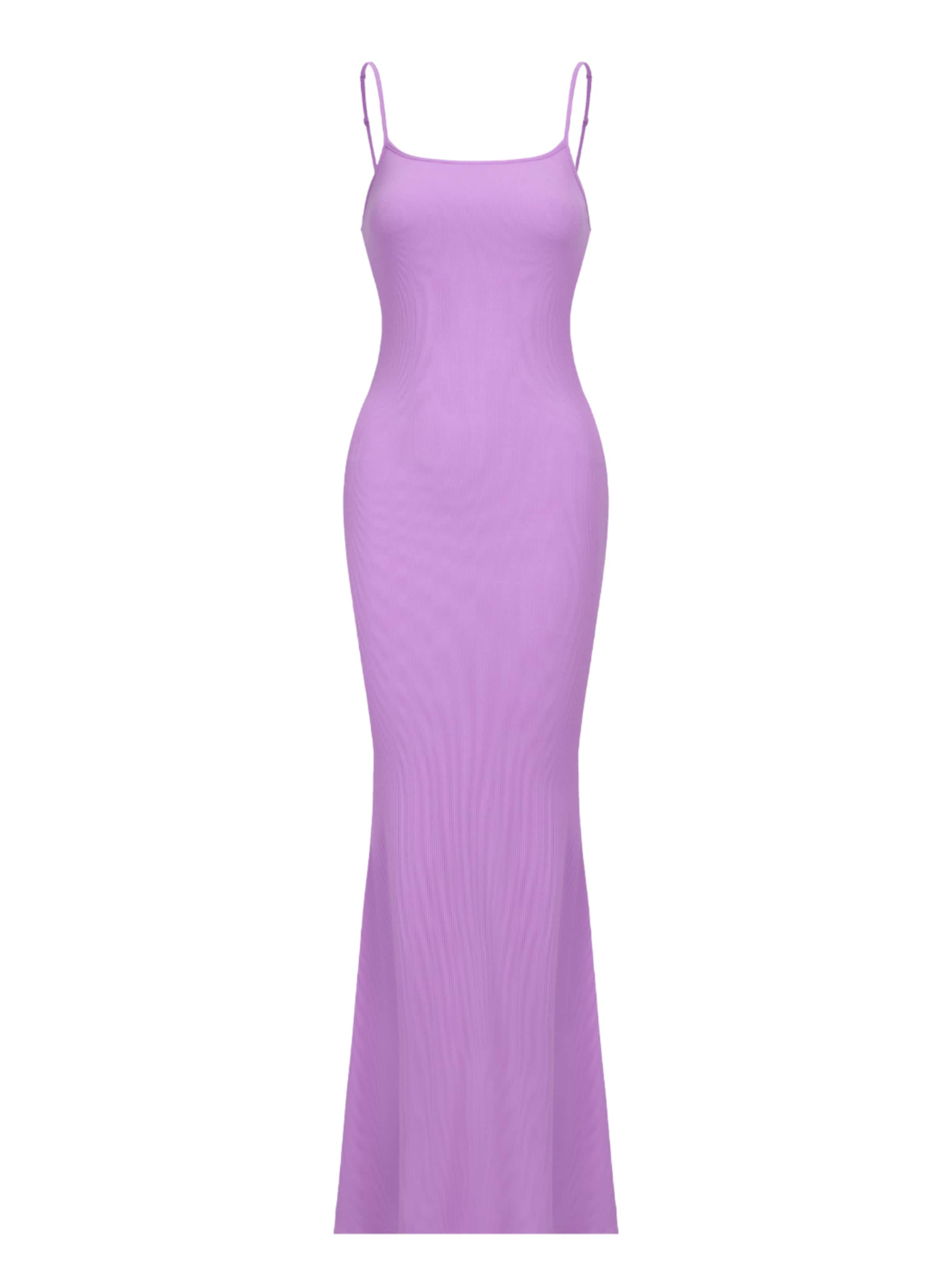 cfab (formerly creamy fabrics) Jurk 'Ribbed Cami Maxikleid' in Lila: voorkant
