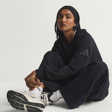 ADIDAS SPORTSWEAR Wide leg Παντελόνι φόρμας 'Soft Lux' σε μαύρο