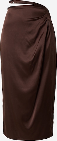 LeGer Premium Rok 'Camilla' in Bruin: voorkant