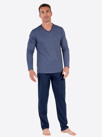 Pyjama long ' Long Sleepwear Hampton ' HOM en bleu : devant