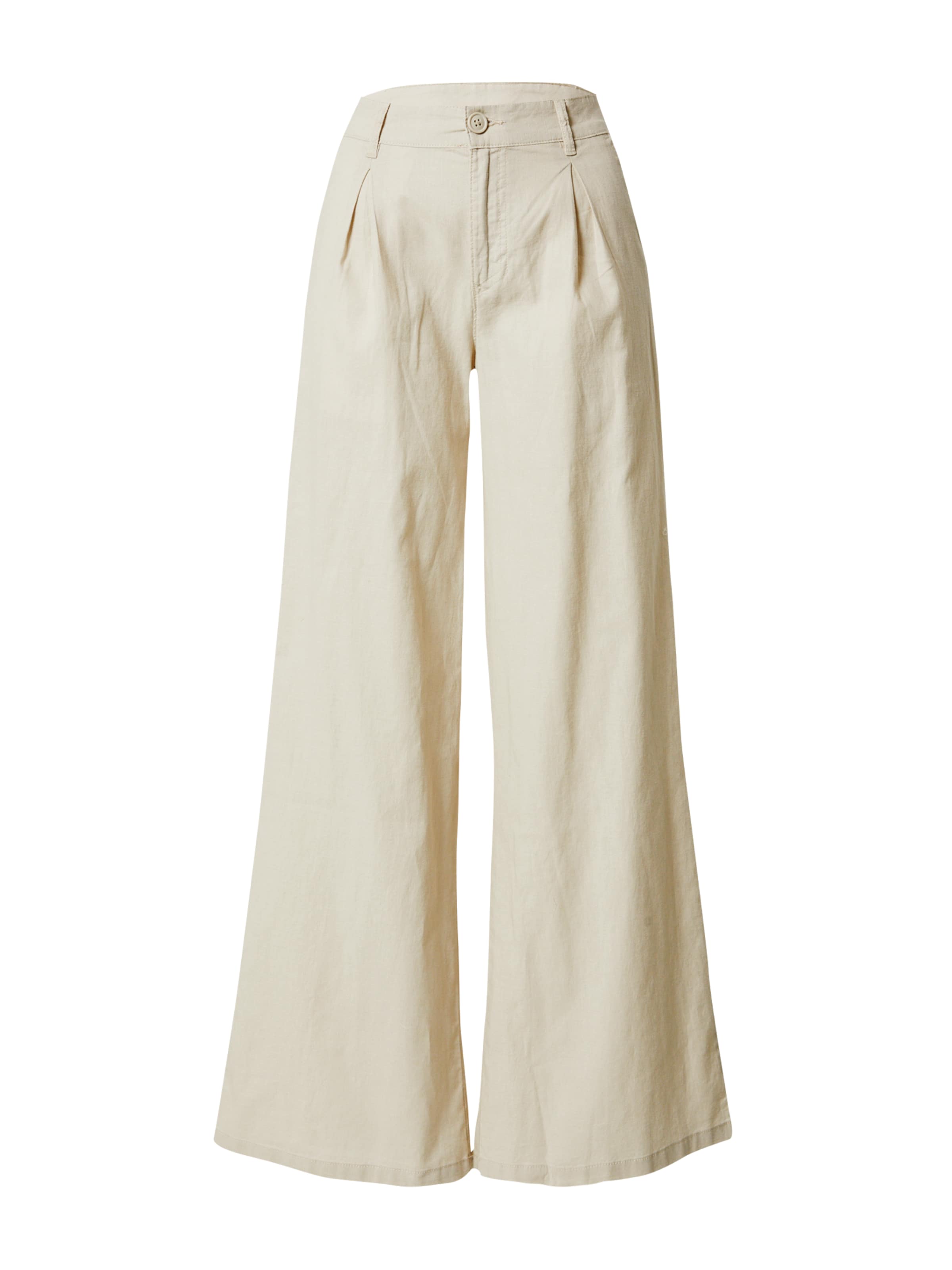 Urban Classics Pleat-Front Pants in Beige: front