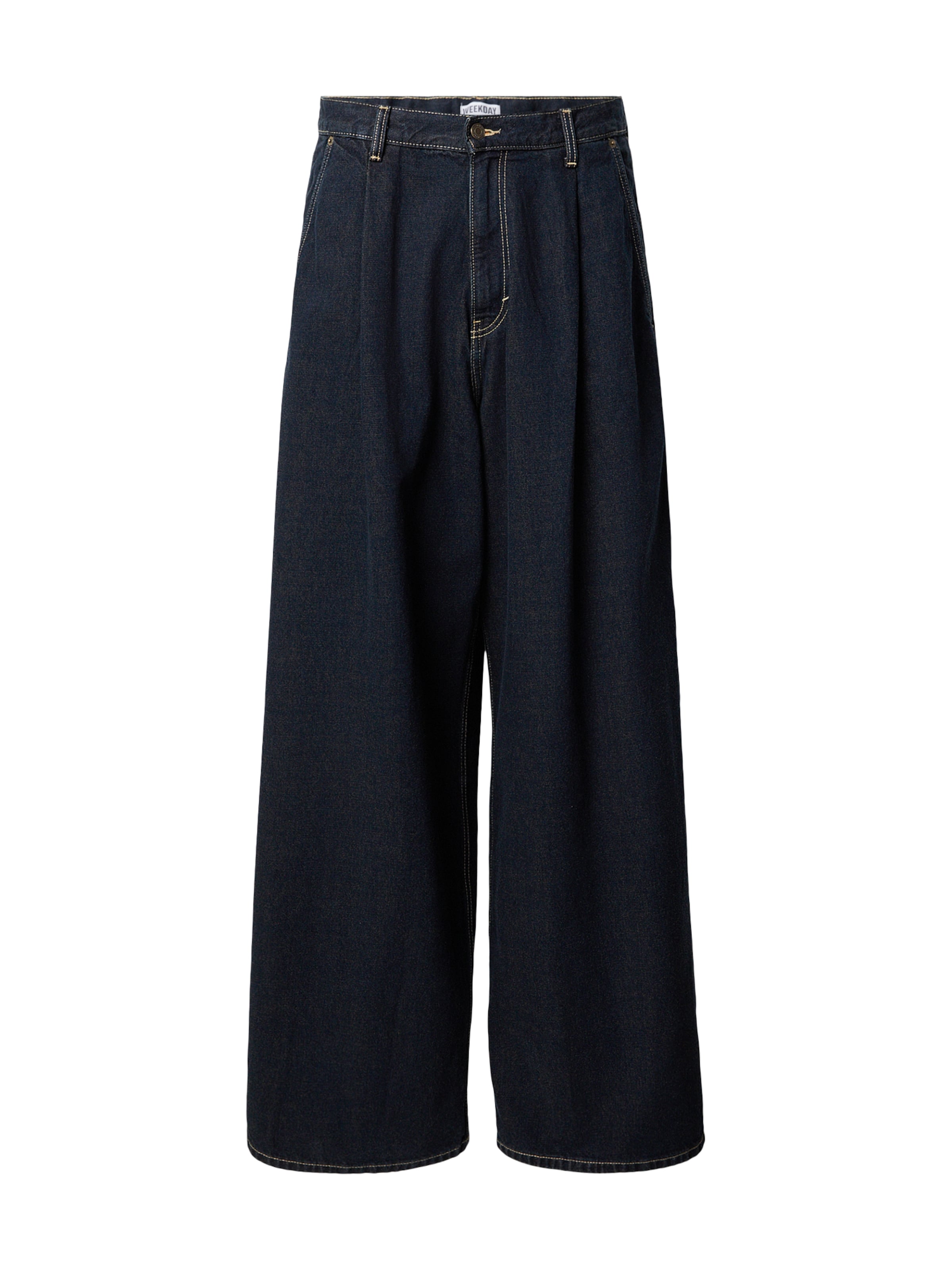 WEEKDAY Широкий Джинсы в Синий: спереди