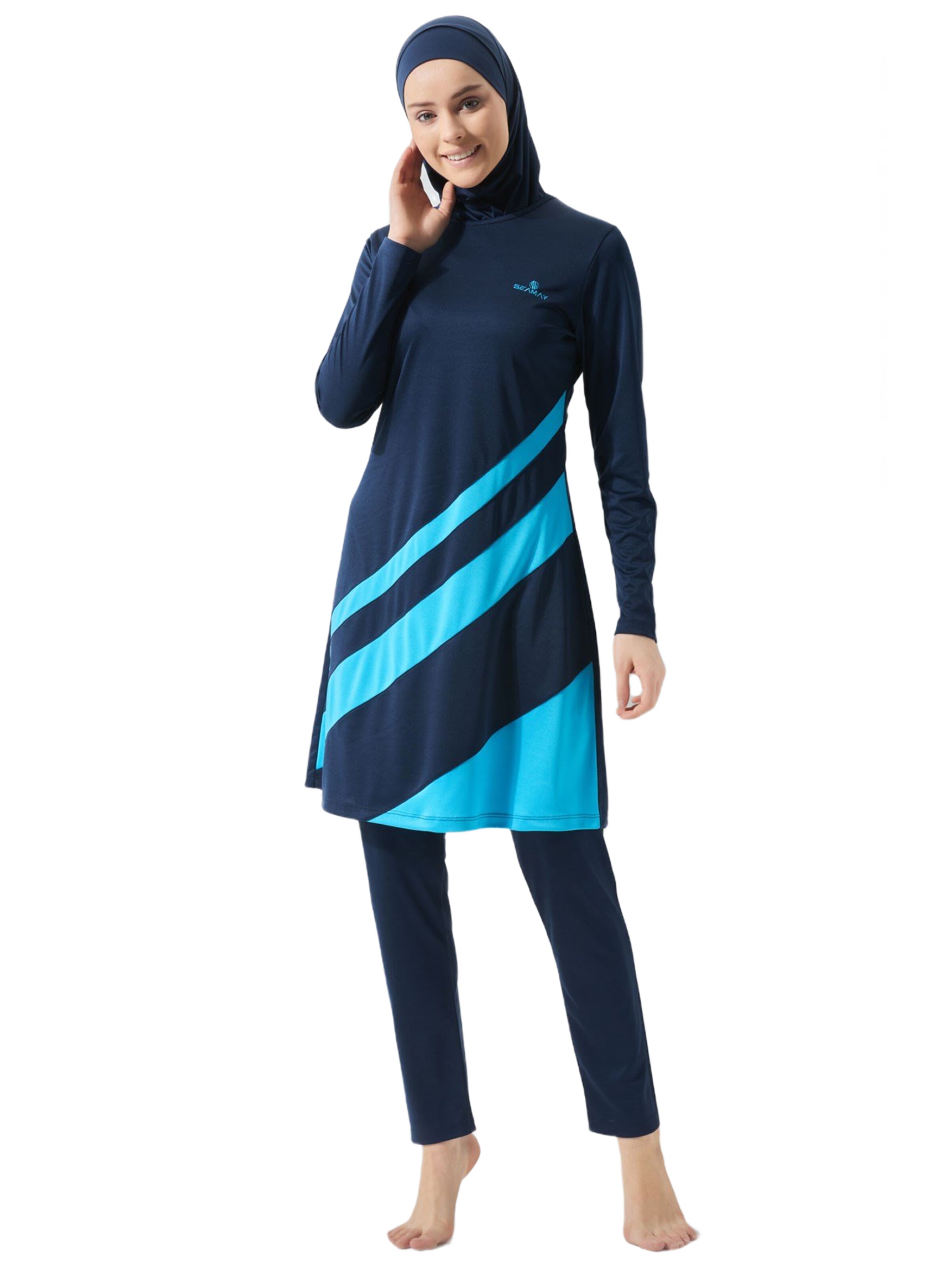 C&City Badpakjurk in Blauw: voorkant