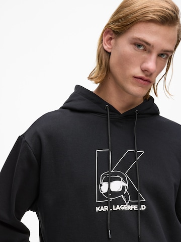 juoda Karl Lagerfeld Megztinis be užsegimo 'Ikon'