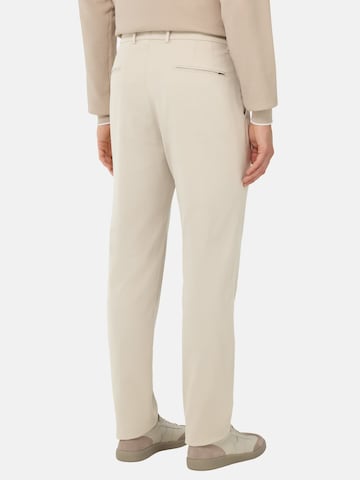 Boggi Milano Slim fit Pleat-front trousers in Beige