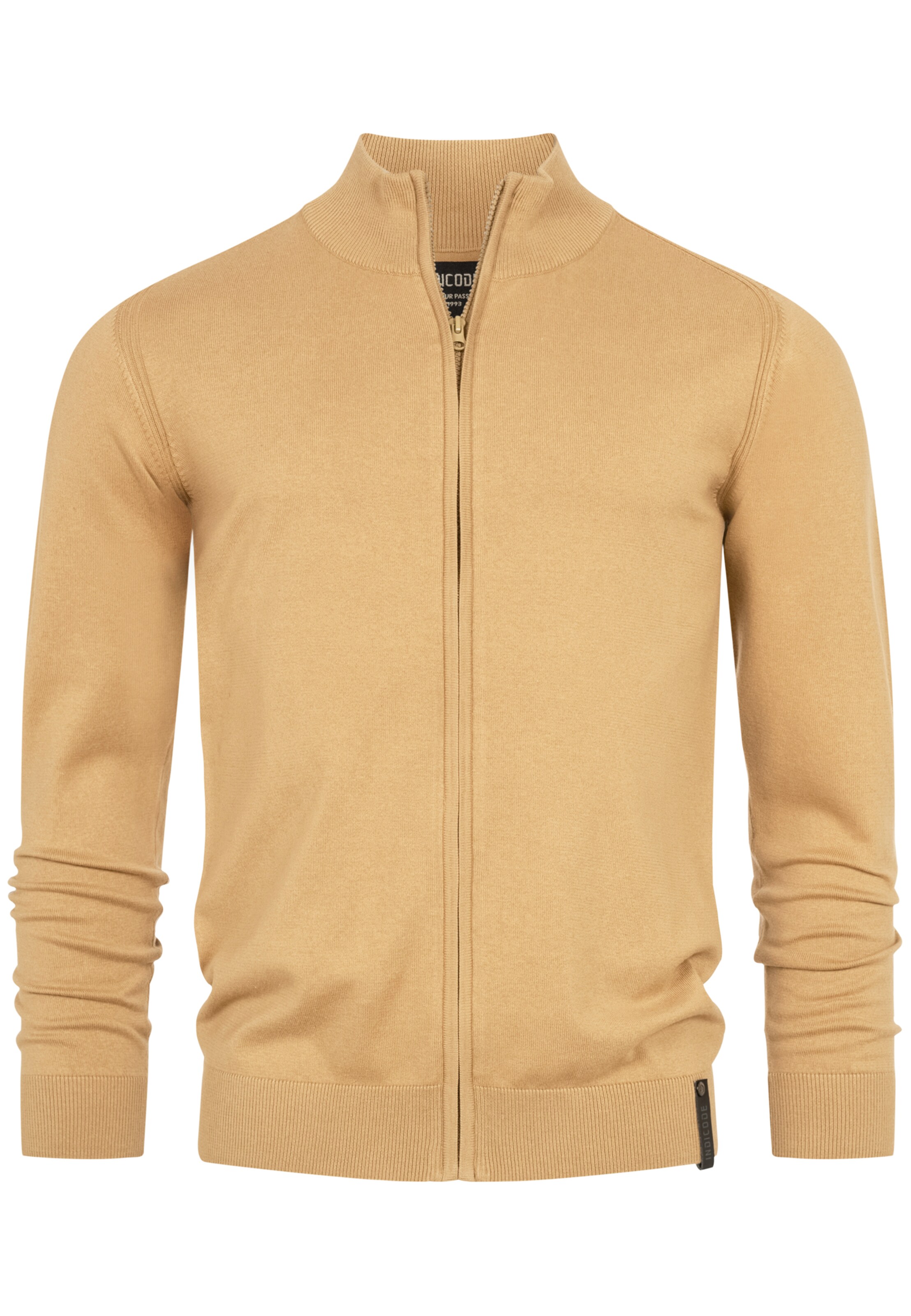 INDICODE JEANS Strickjacke 'Lau' in Beige: Vorderseite