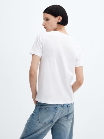 MANGO Тениска 'CHALACA' в бяло