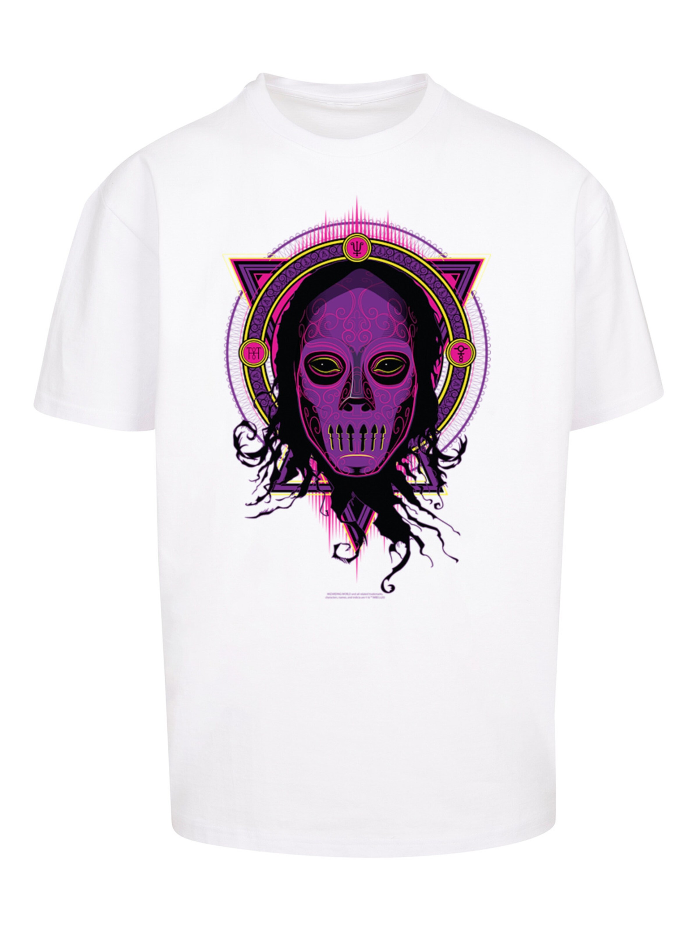 F4NT4STIC T-Shirt 'Harry Potter Neon Death Eater' in Weiß: Vorderseite