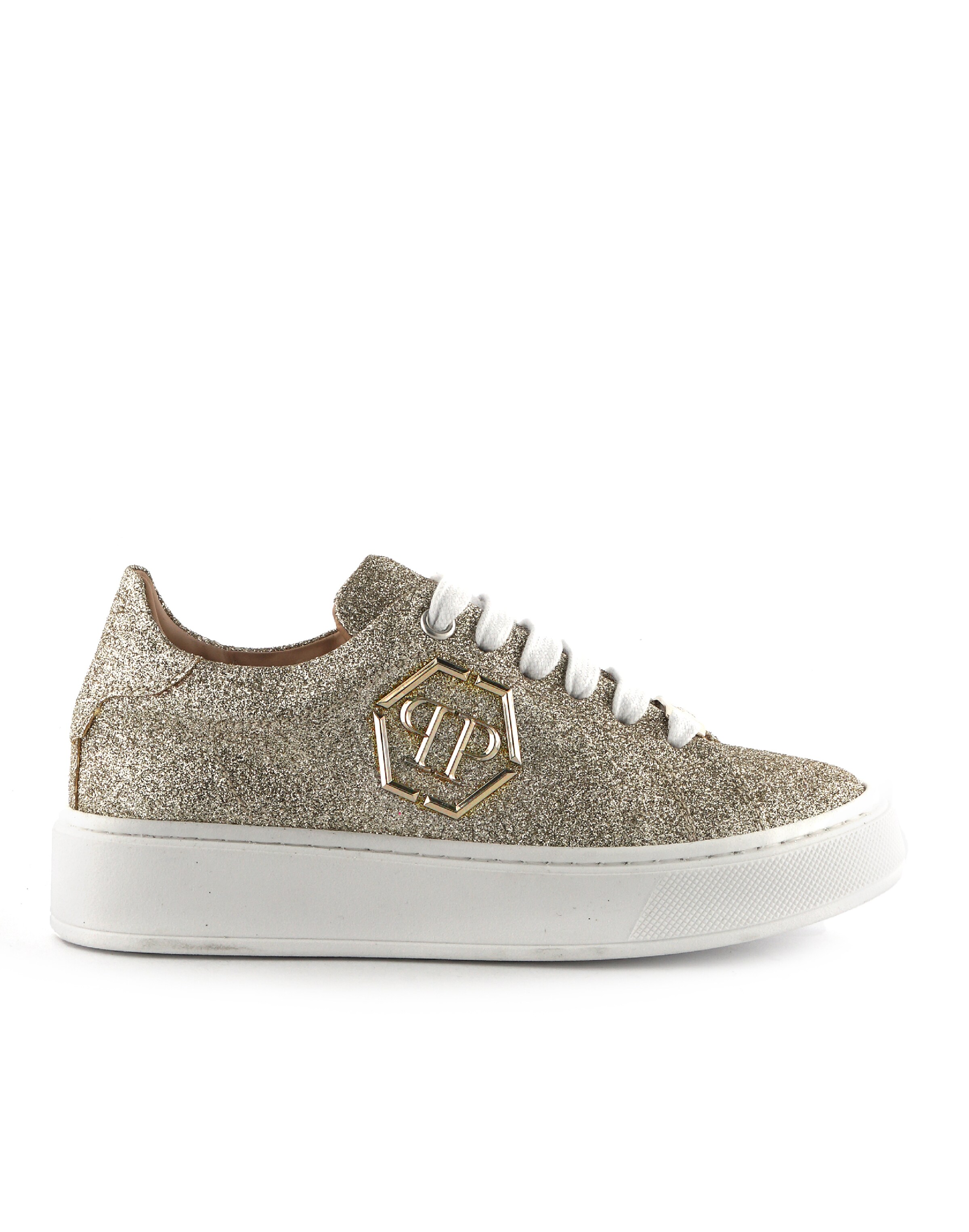 Philipp Plein - Sapatilhas 'Hexagon' em ouro