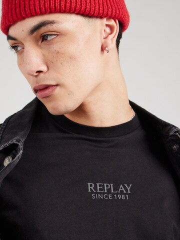 melns REPLAY T-Krekls