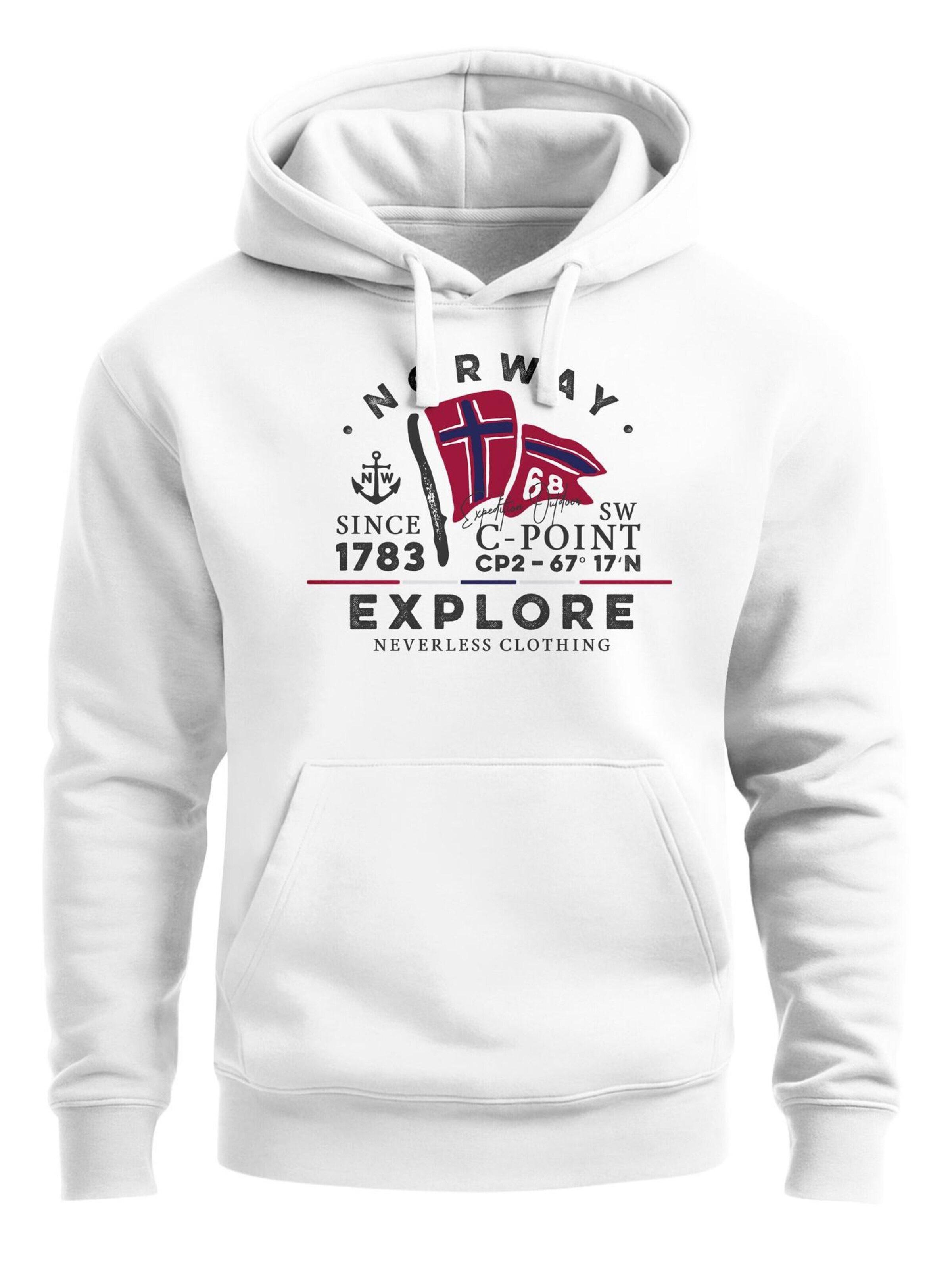 Neverless Sweatshirt 'Norway Explore' in White
