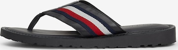 TOMMY HILFIGER - Sandalias de dedo en negro: frente