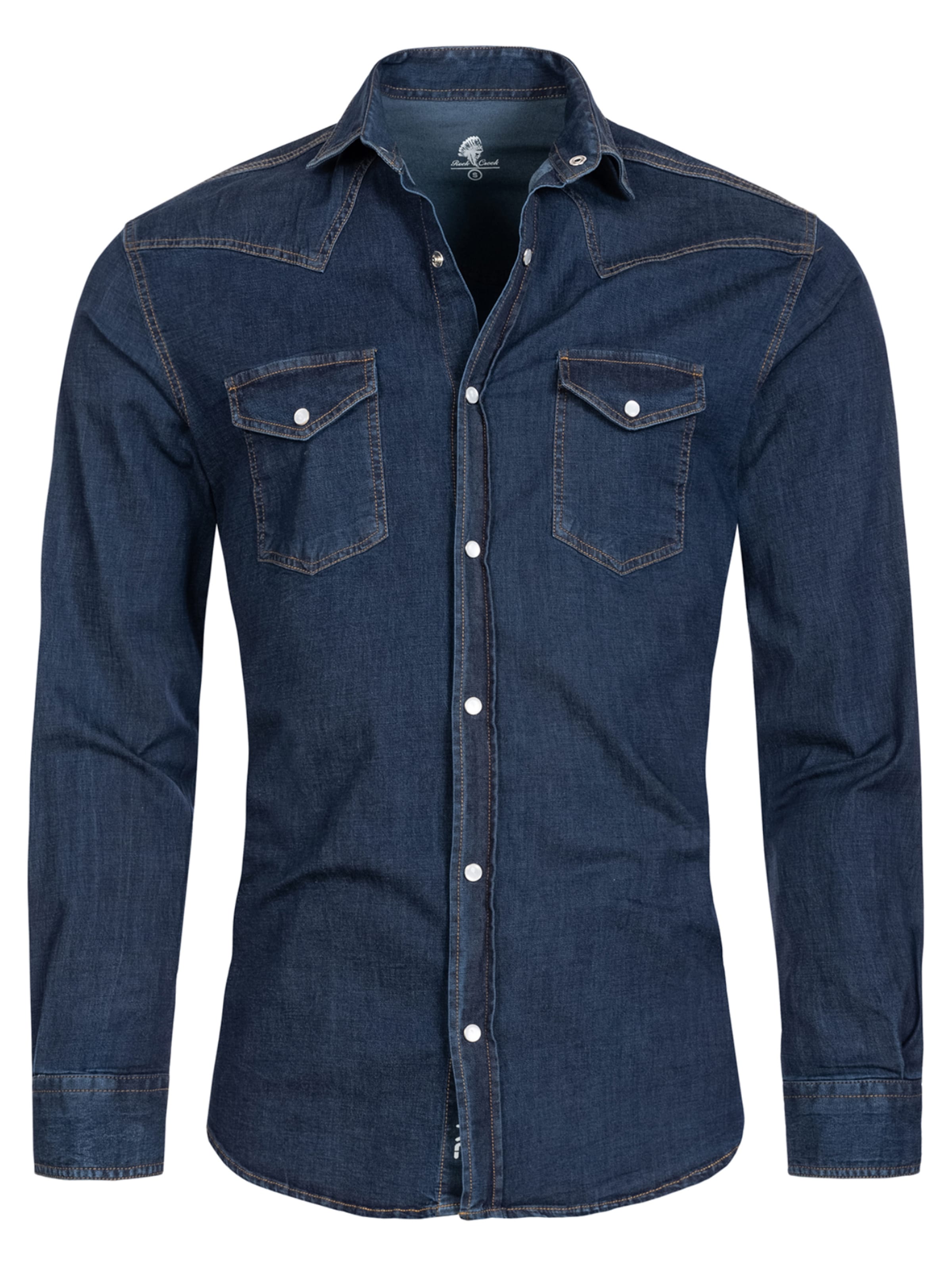 Rock Creek Slim Fit Hemd in Blau: Vorderseite