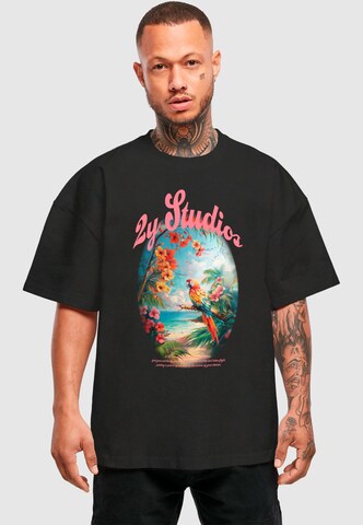 Maglietta 'Paradise' di 2Y Studios in nero: frontale