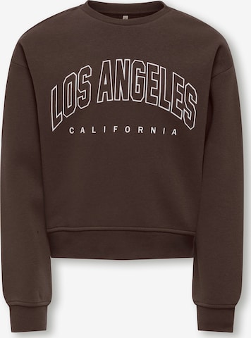 ONLY GIRLS Sweatshirt 'KOGSWEAT' in Brown: front