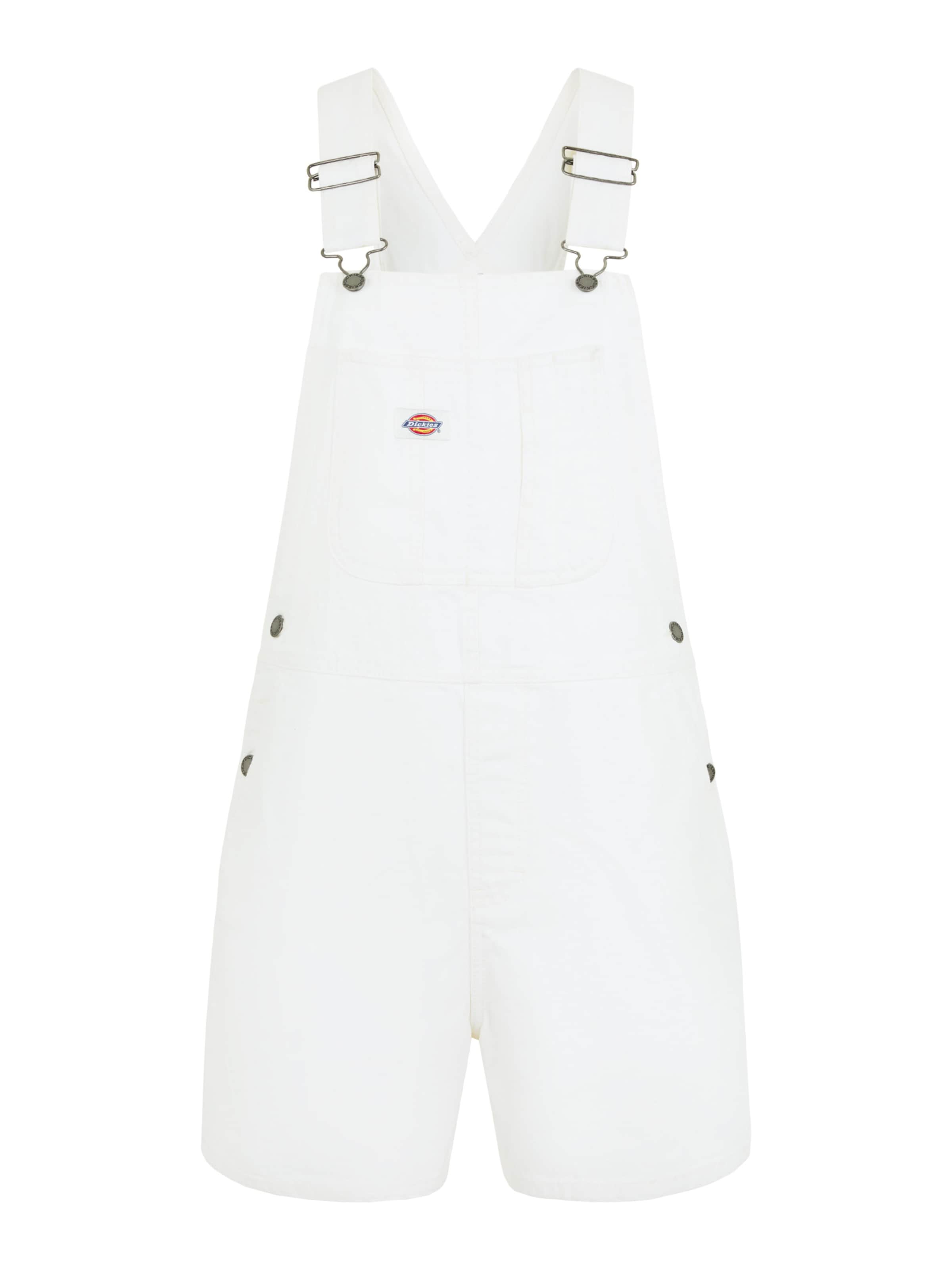 DICKIES Štandardný strih Nohavice na traky - Biela: predná strana