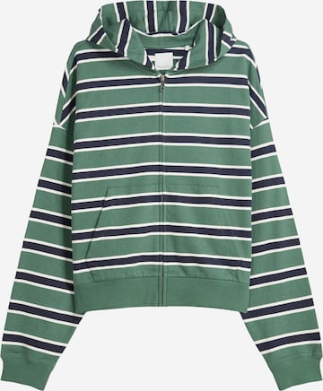 Bershka Sweatjacke in Grün: Vorderseite