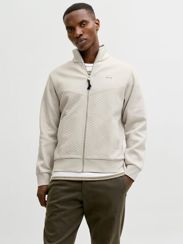 JACK & JONES Sweatvest 'Frankie' in Beige: voorkant