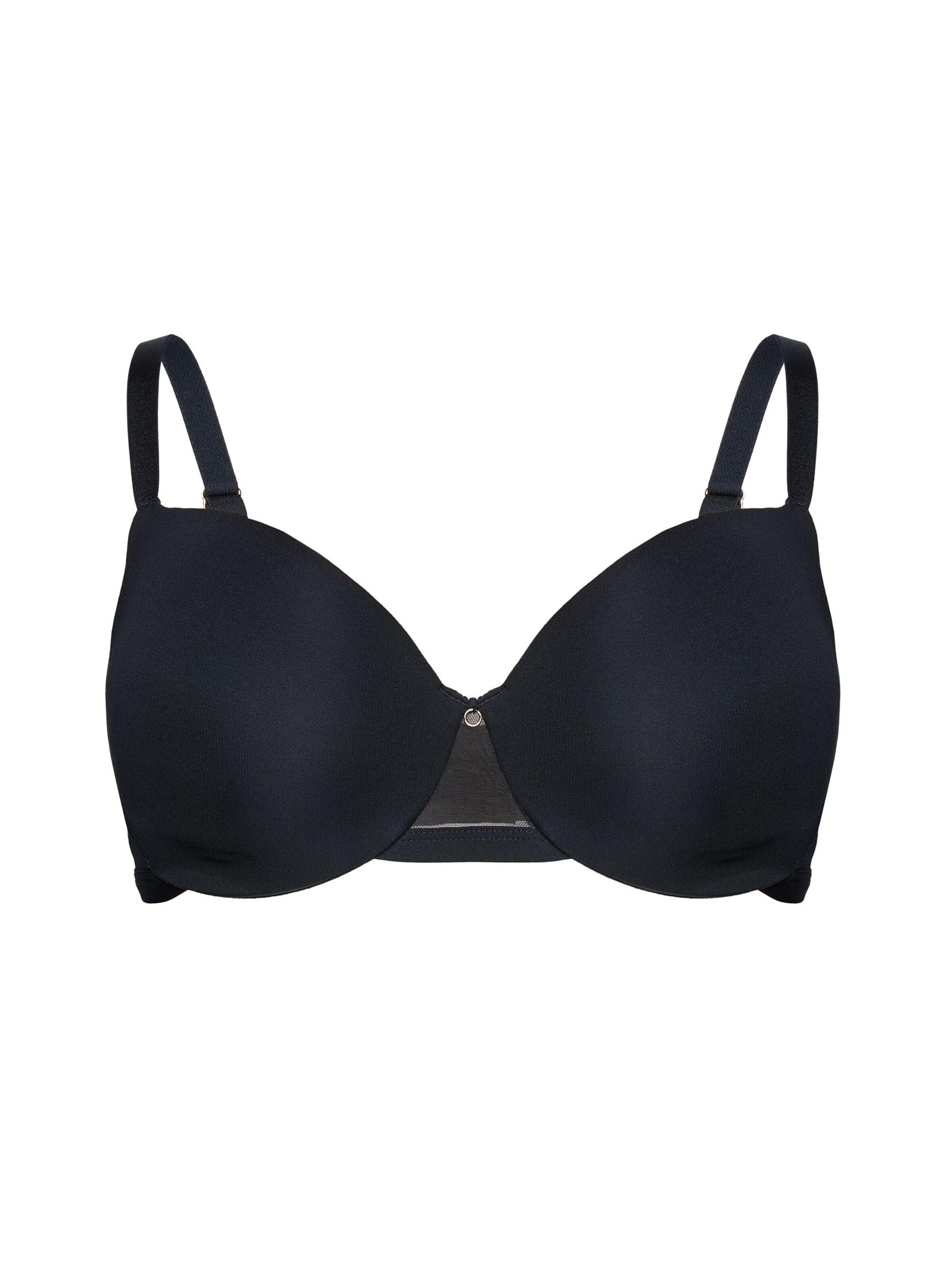 T-shirt Reggiseno 'Schalen-BH Milkyway, Full-Cup, glatte Cups, Charm-Ring' di ESOTIQ in nero: frontale