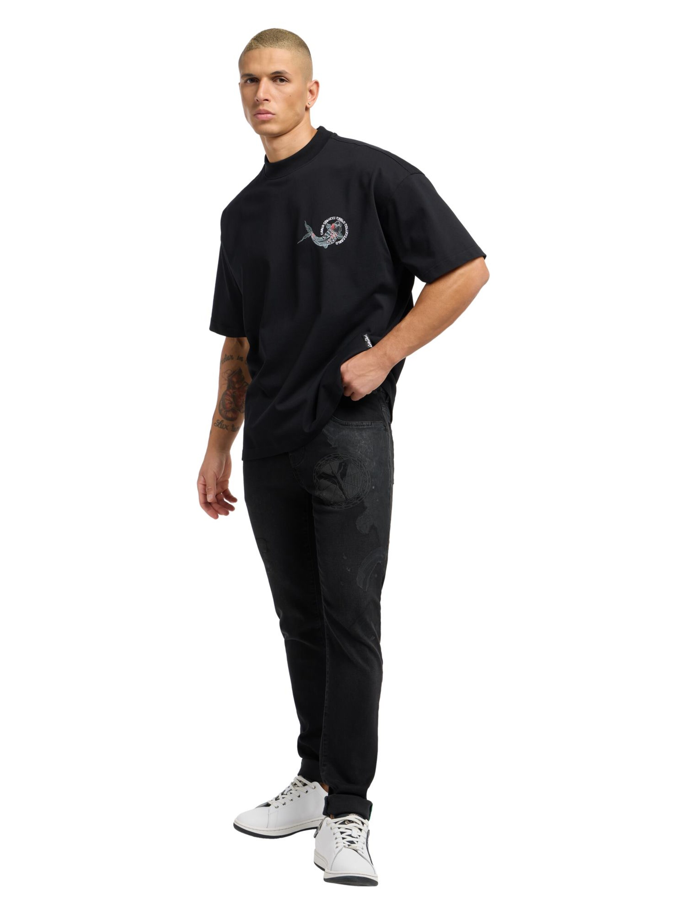 Carlo Colucci Shirt 'Dorio' in Zwart