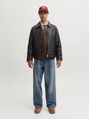 JACK & JONES Knit Cardigan 'JORNORREBRO' in Brown
