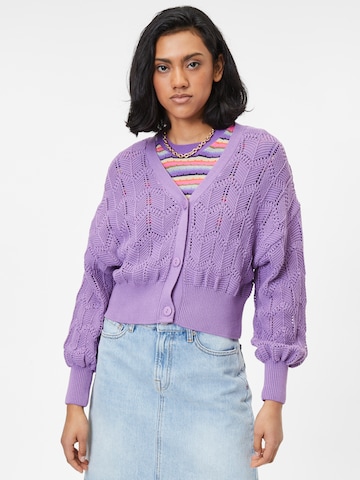 Oasis Knit Cardigan in Purple: front