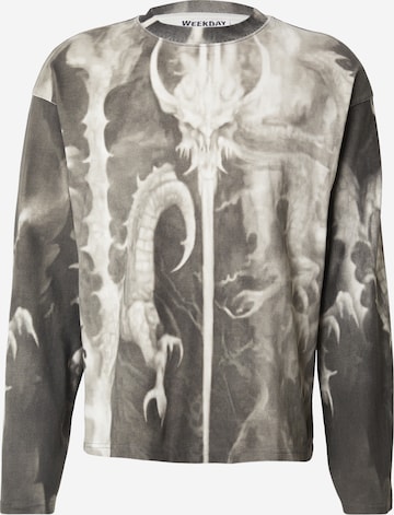 T-Shirt WEEKDAY en gris : devant