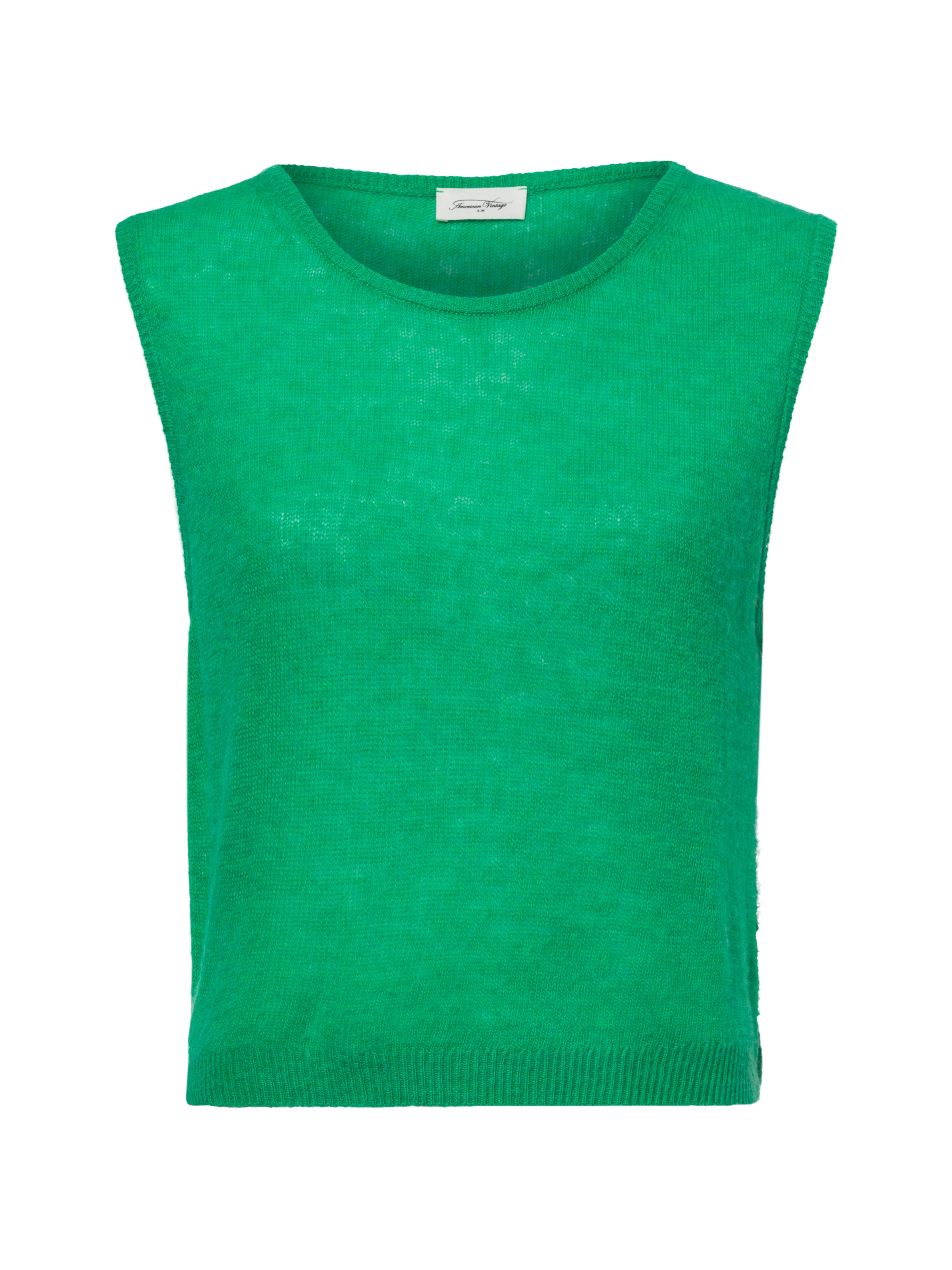 AMERICAN VINTAGE Gebreid vest ' Dum18B ' in Groen: voorkant