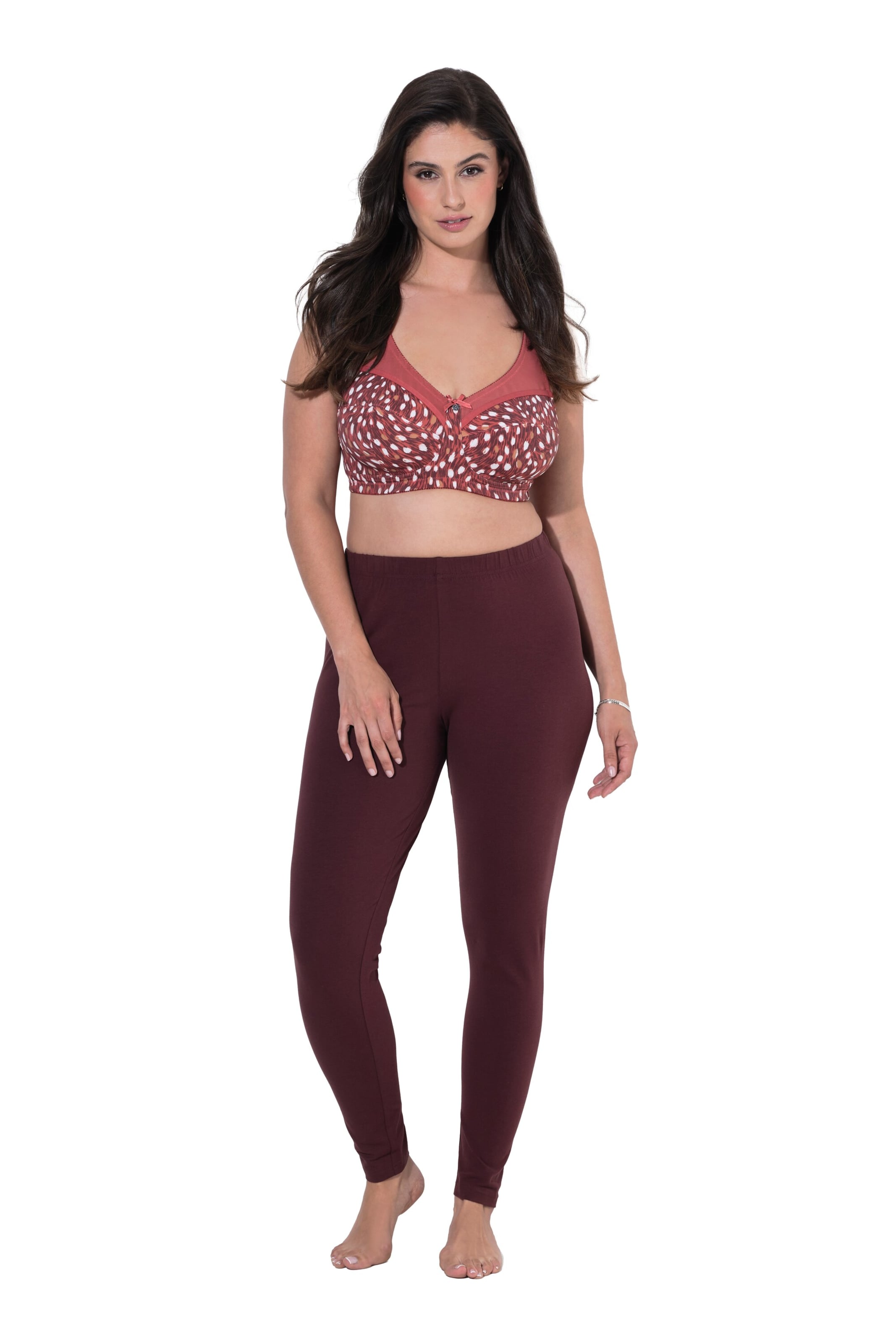 Ulla Popken Skinny Leggings in Brown: front