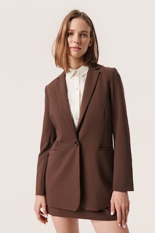 SOAKED IN LUXURY Blazer 'Corinne' in Brown: front