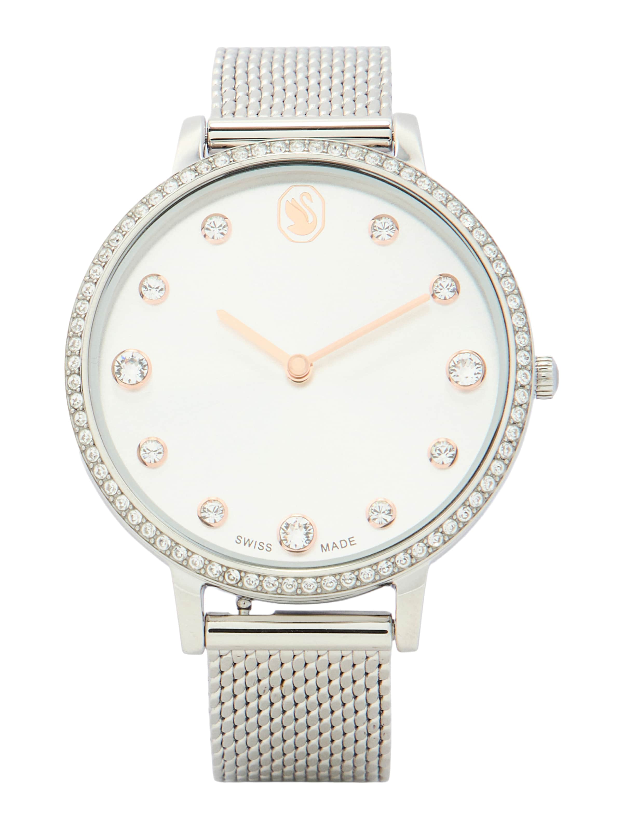 Swarovski Analoguhr in Silber: Vorderseite