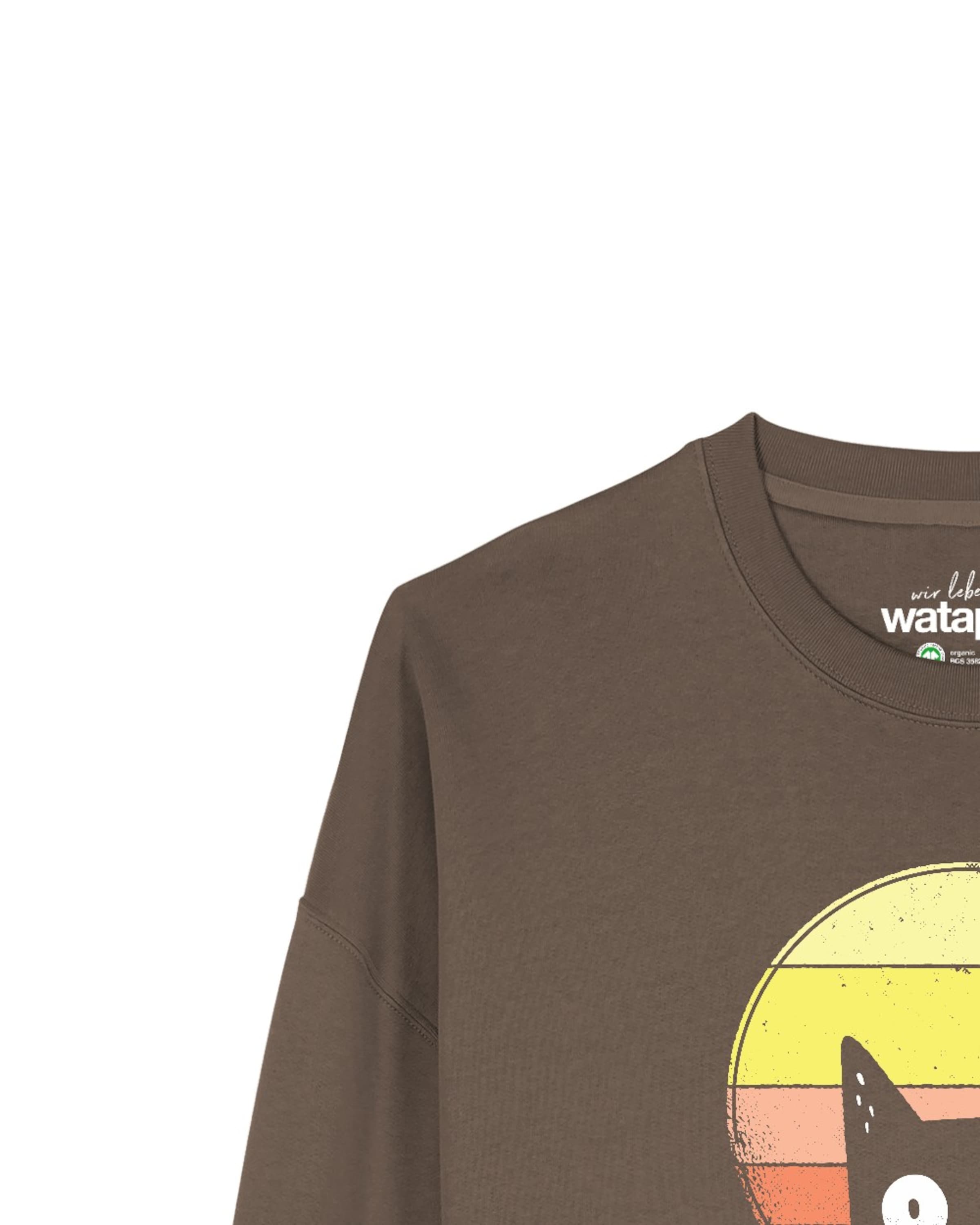 Sweat-shirt 'Sunset Cat ' Watapparel en marron