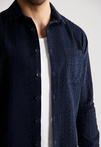 Dstrezzed Comfort fit Button Up Shirt 'Patric' in Blue