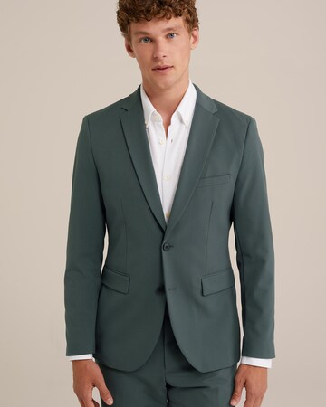 Coupe slim Veste de costume WE Fashion en vert : devant