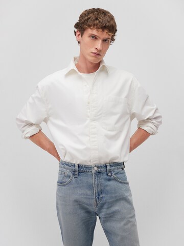 Mavi Comfort fit Button Up Shirt in White: front