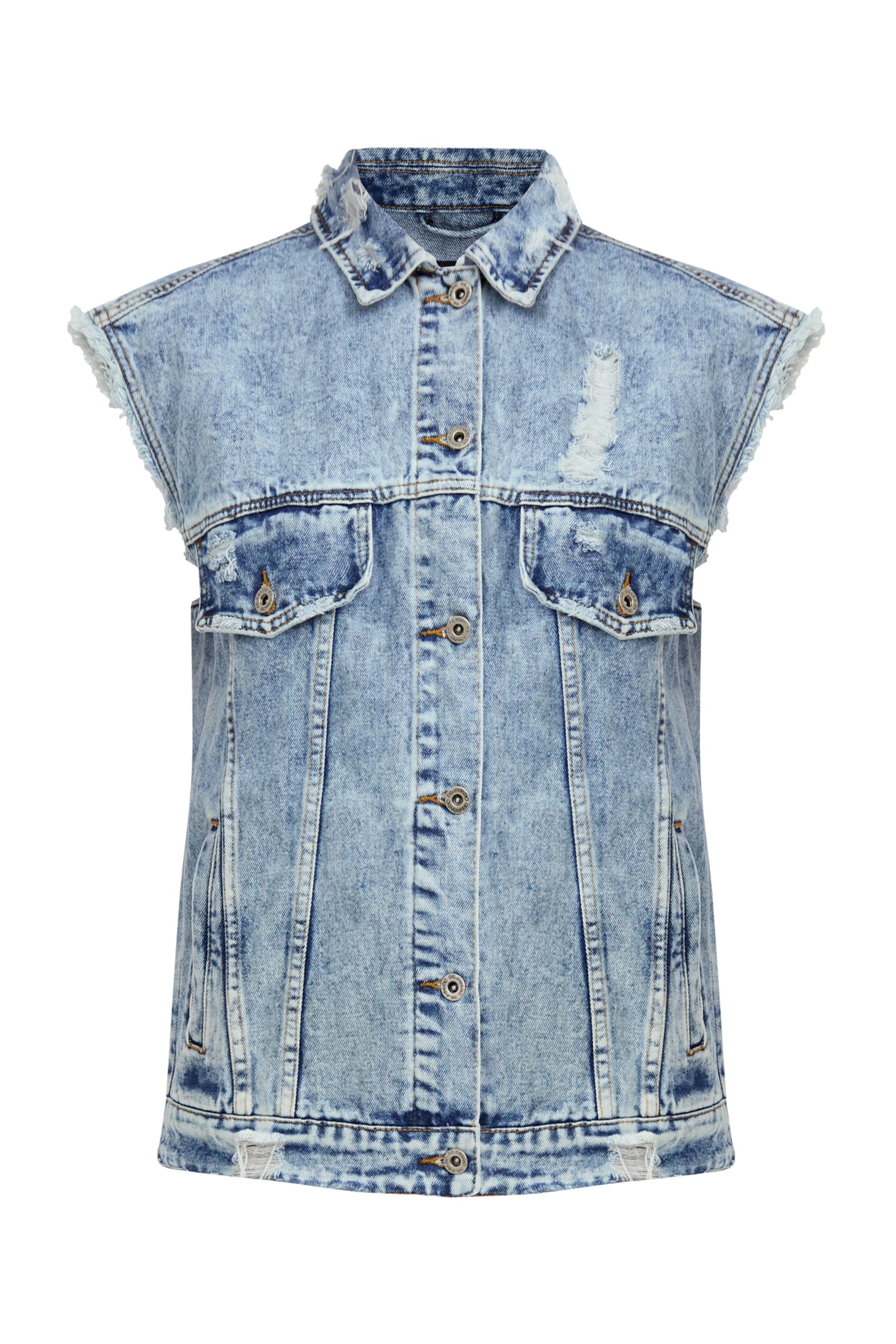 Finn Flare Bodywarmer 'Basic' in Blauw: voorkant