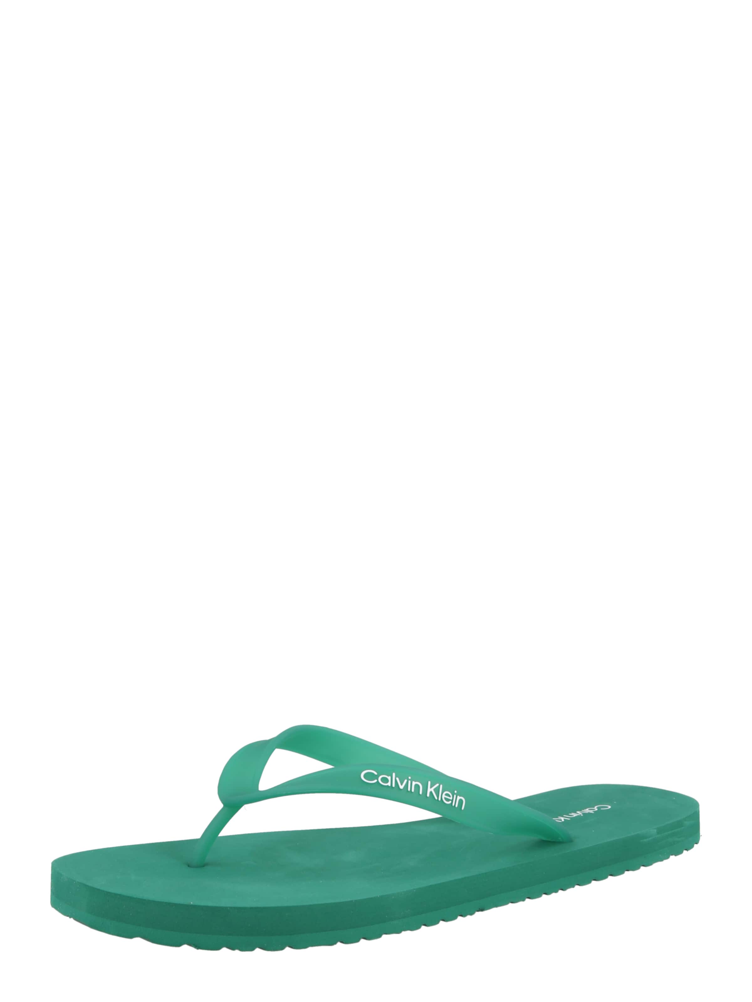 žalia Calvin Klein Šlepetės per pirštą: priekis