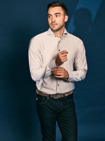 Suitable Regular fit Overhemd in Beige: voorkant